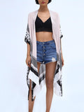 Moss Rose Cara Geometric Print Kimono