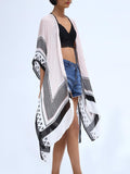 Moss Rose Cara Geometric Print Kimono