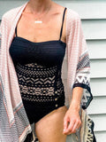 Moss Rose Cara Geometric Print Kimono