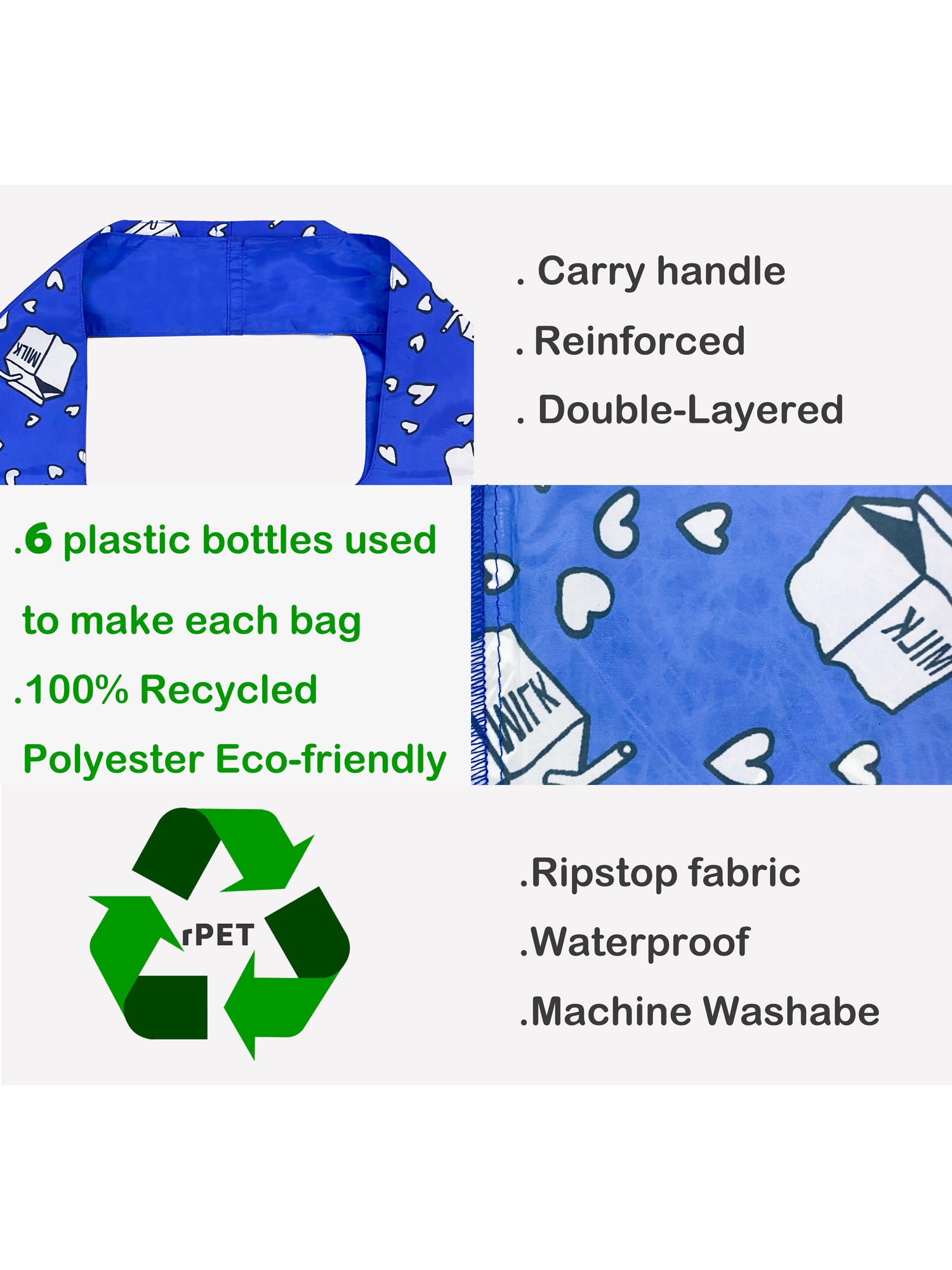 Moss Rose Recycled Poly Bag Milk Box