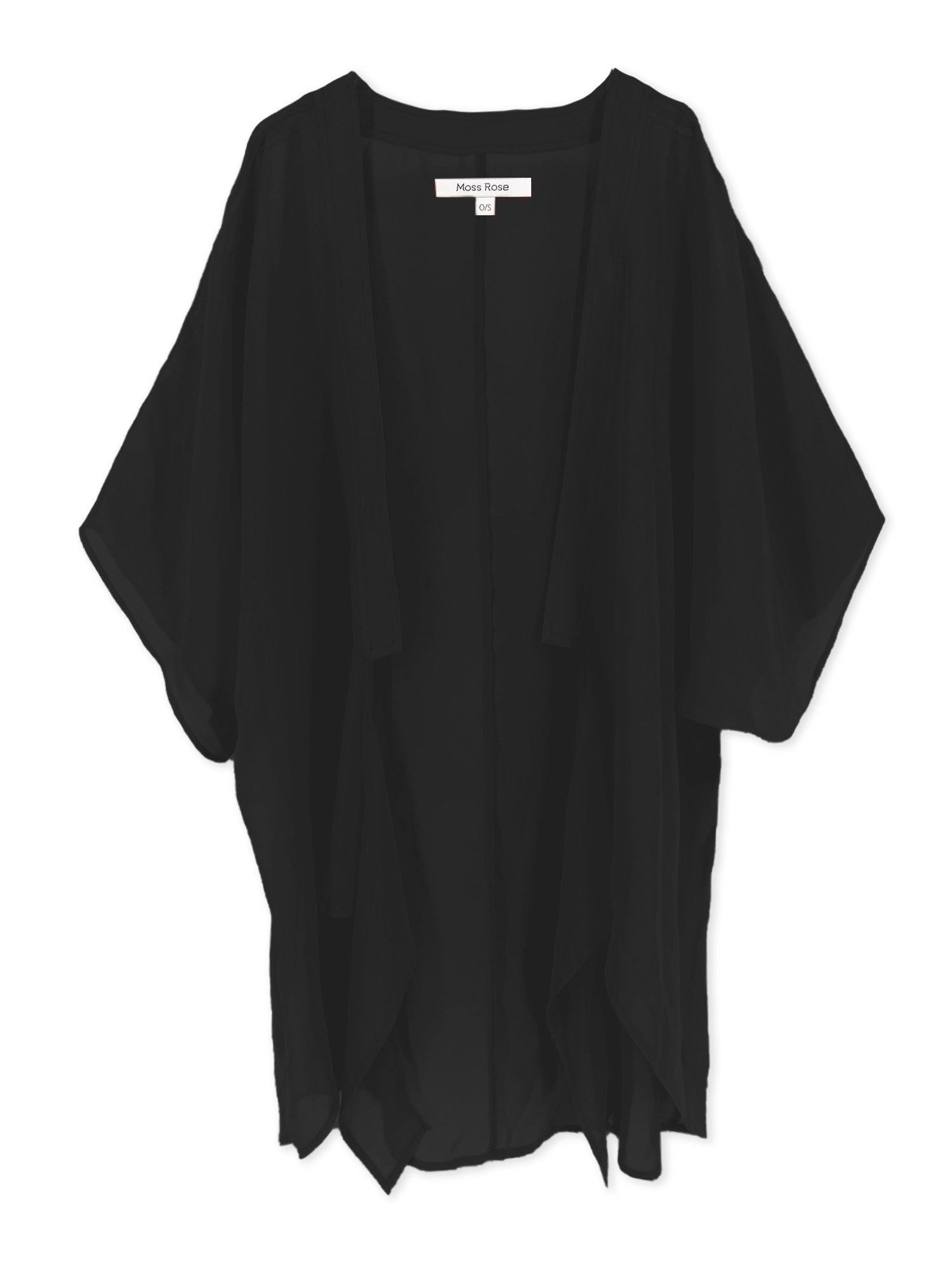 Moss Rose Solid Tie Front Kimono