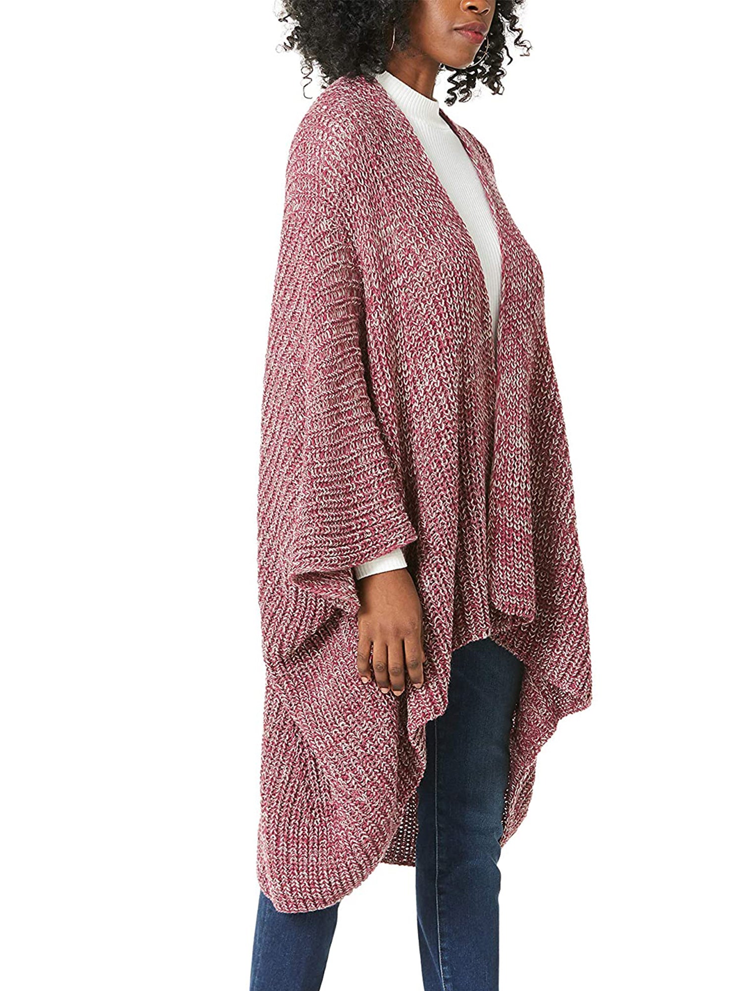 Marled Knit Kimono Shawl Wrap