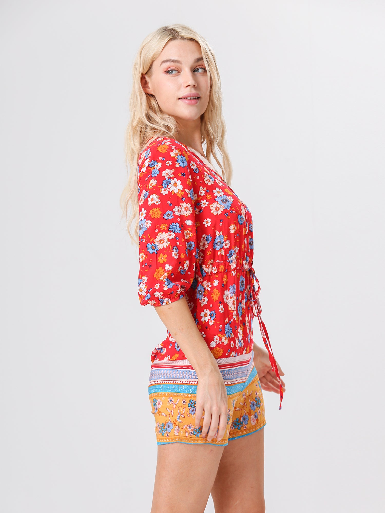 Moss Rose Playing Hooky Short Romper