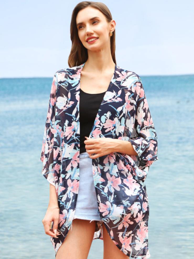 Floral Sheer Print Cover Up - Shopmossrose