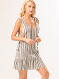 Side Tie Stripe Swim Cover Up Dress