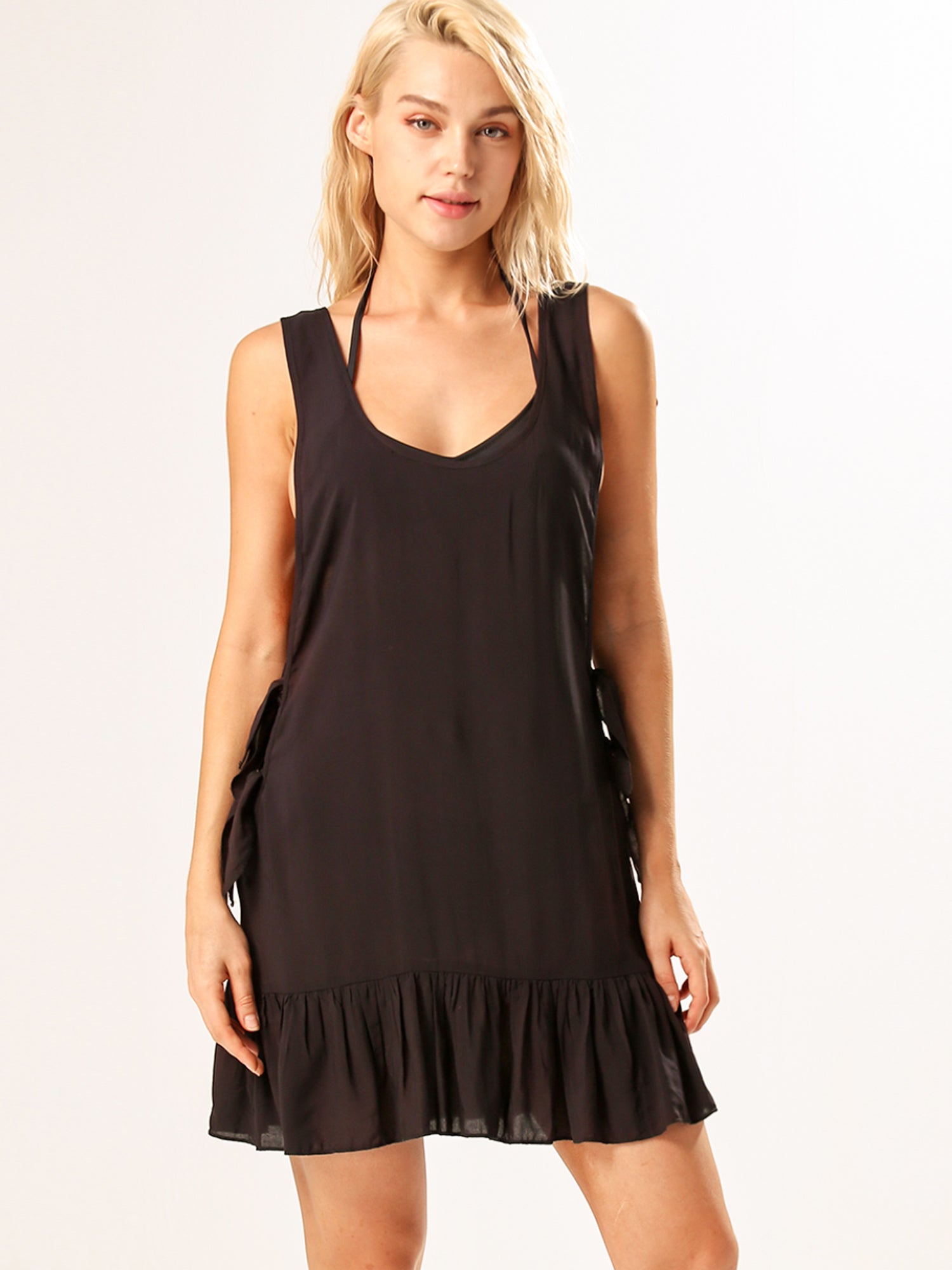 Side Tie Swimsuit Beach Cover Up Dress