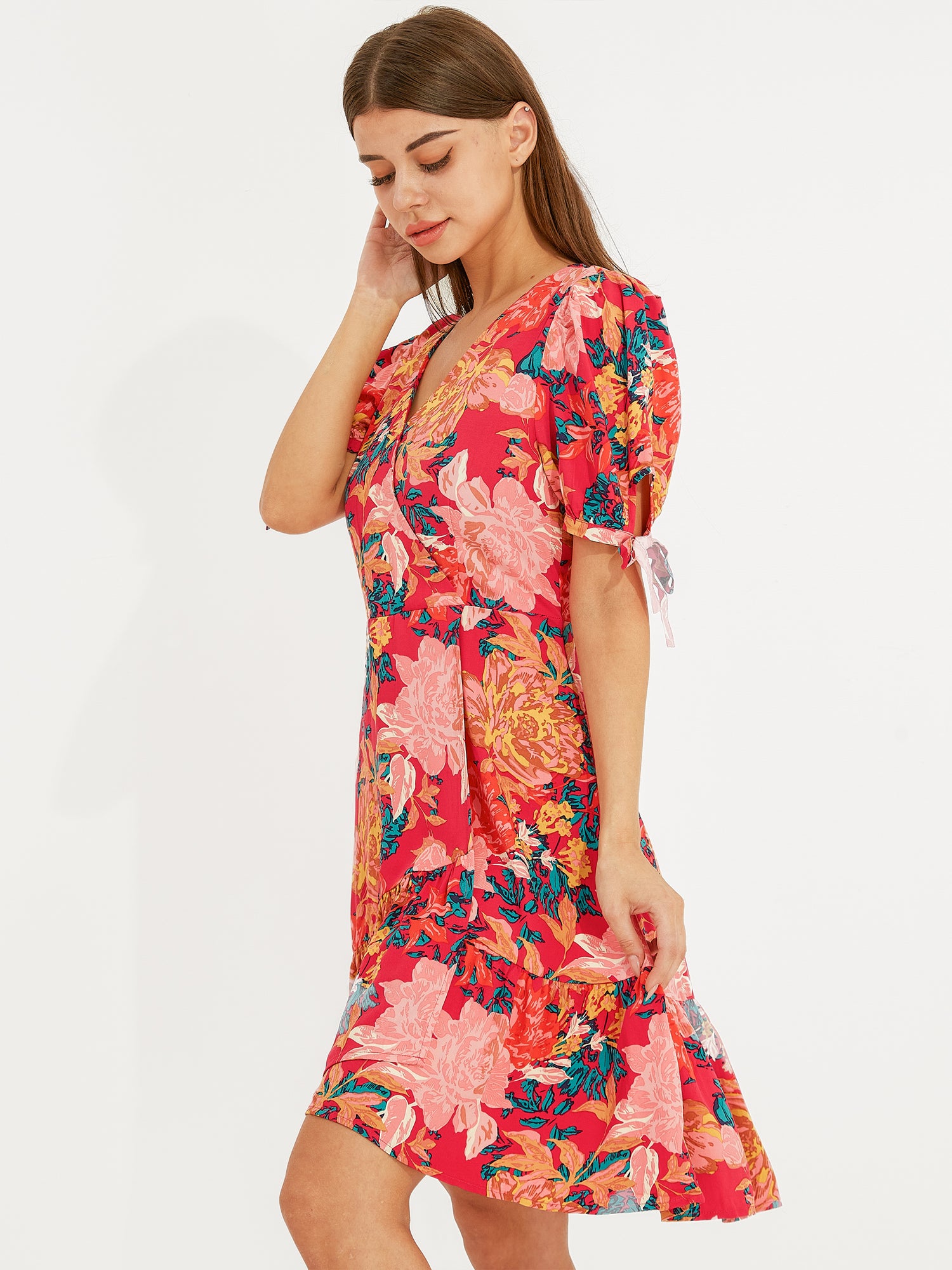 Raspberry Flowers Dress