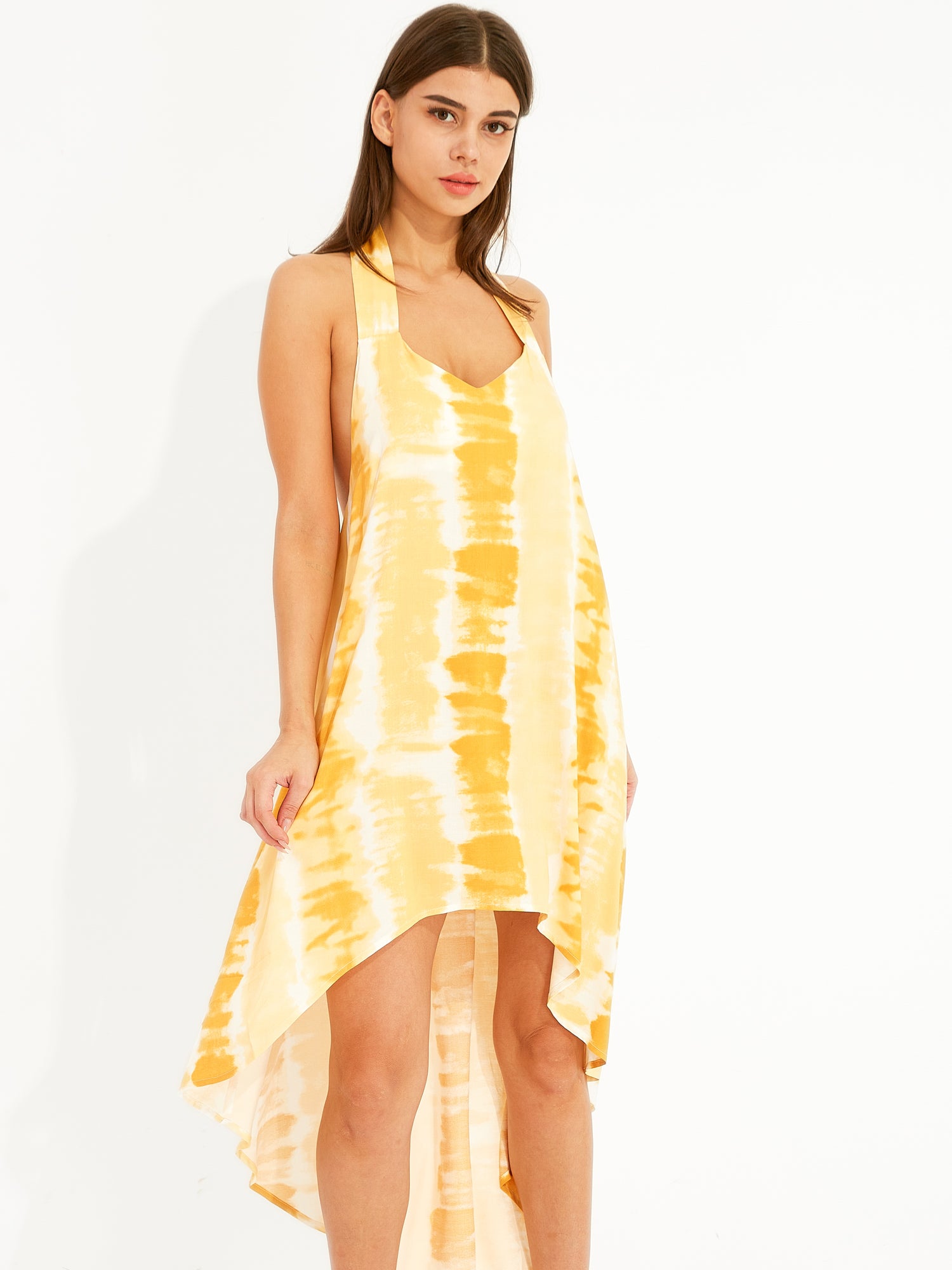 Sierra Tie-Dye Halter High-Low Dress