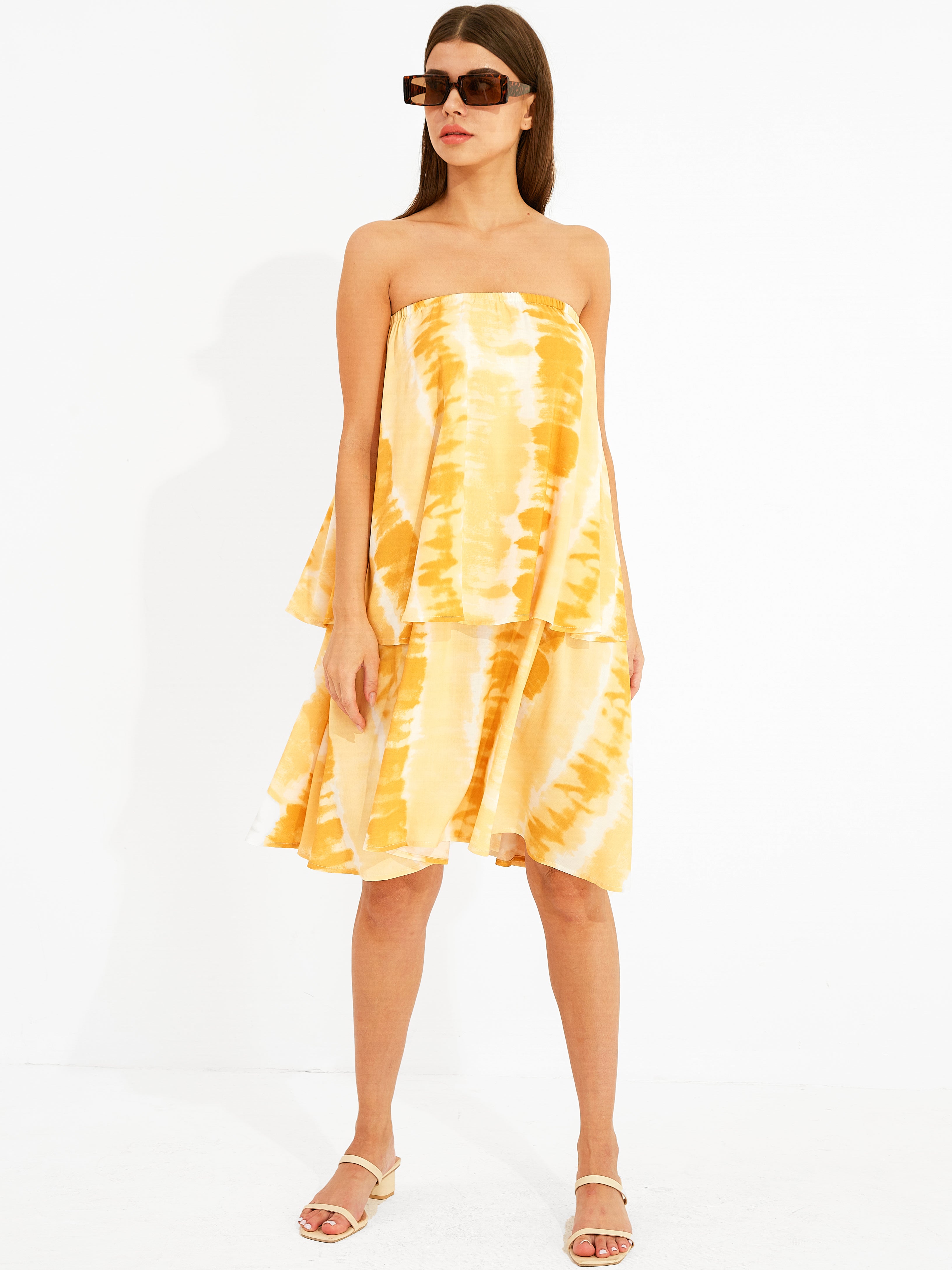Sierra Tie-Dye Ruffled Dress
