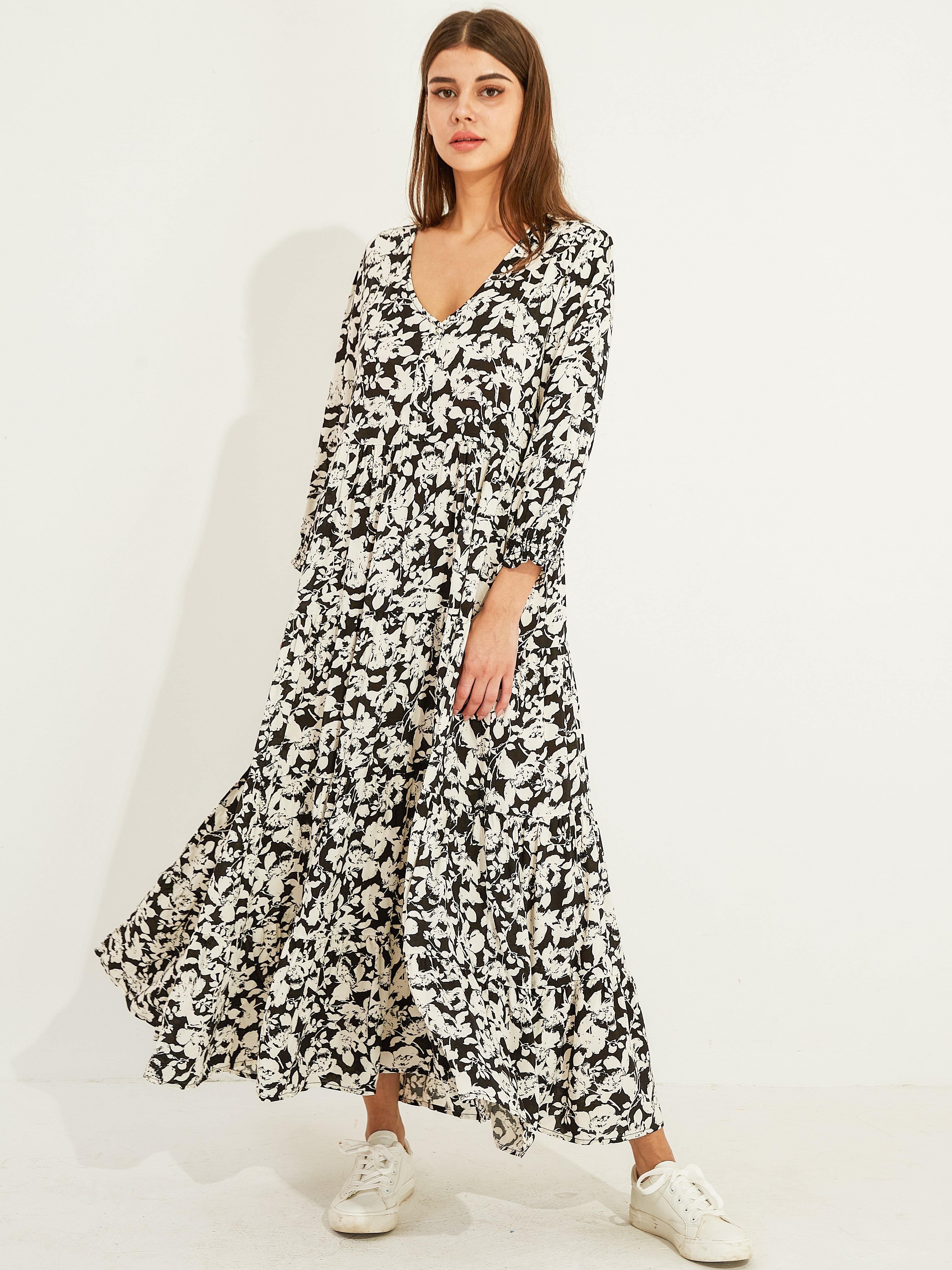 Floral Tiered Maxi Dress - Shopmossrose