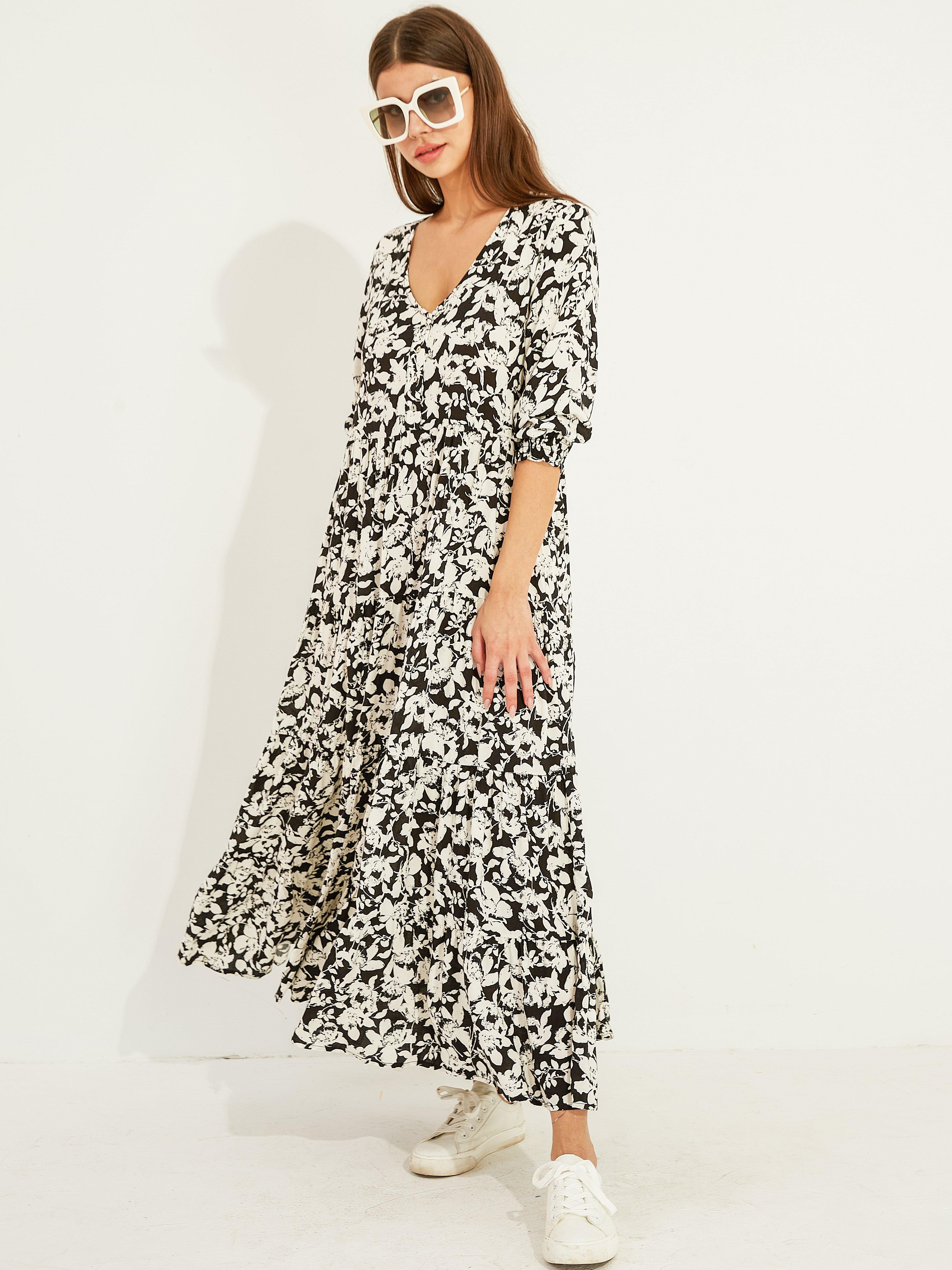 Floral Tiered Maxi Dress - Shopmossrose