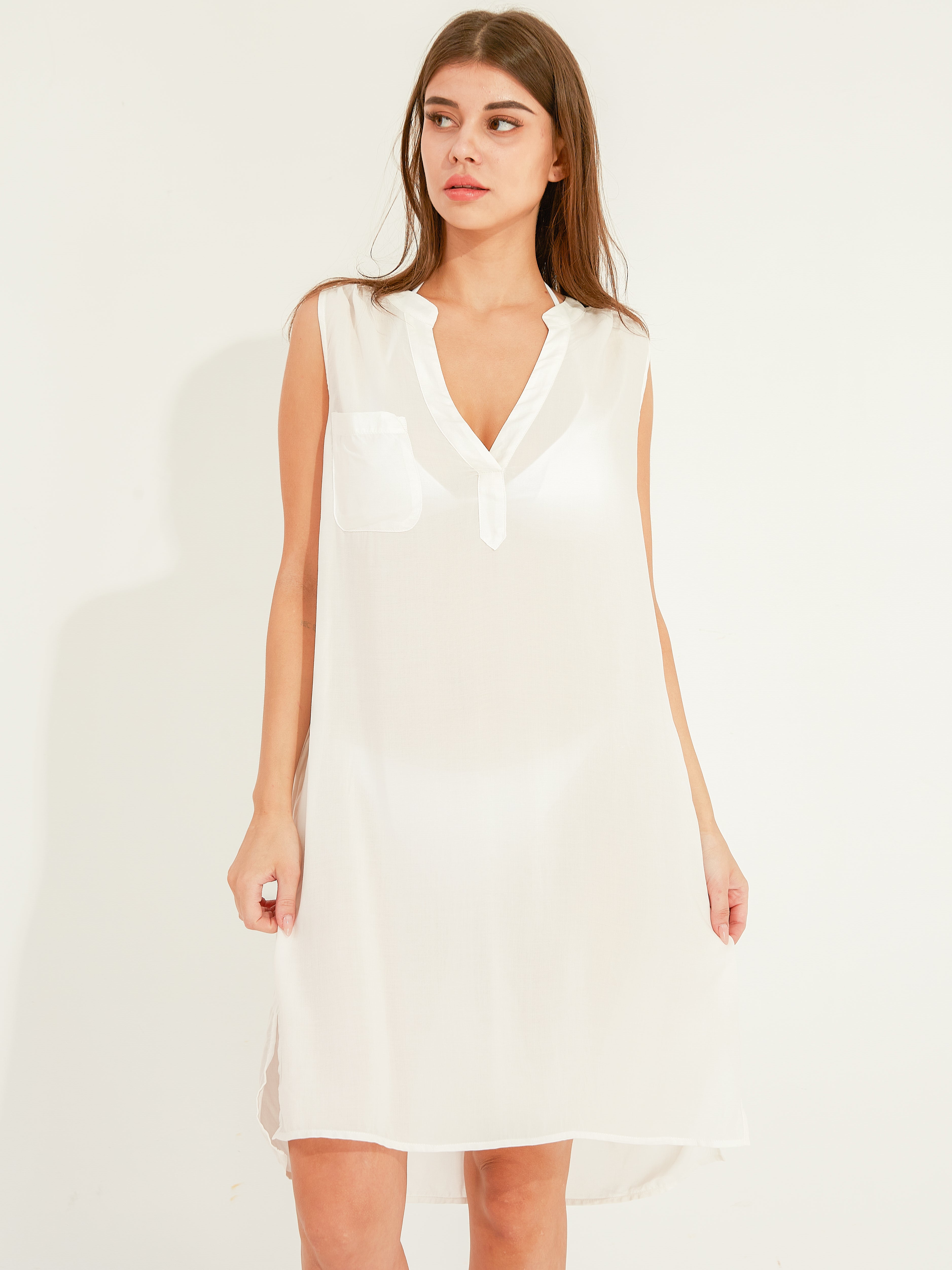 Sleeveless Tunic Beach Cover Up