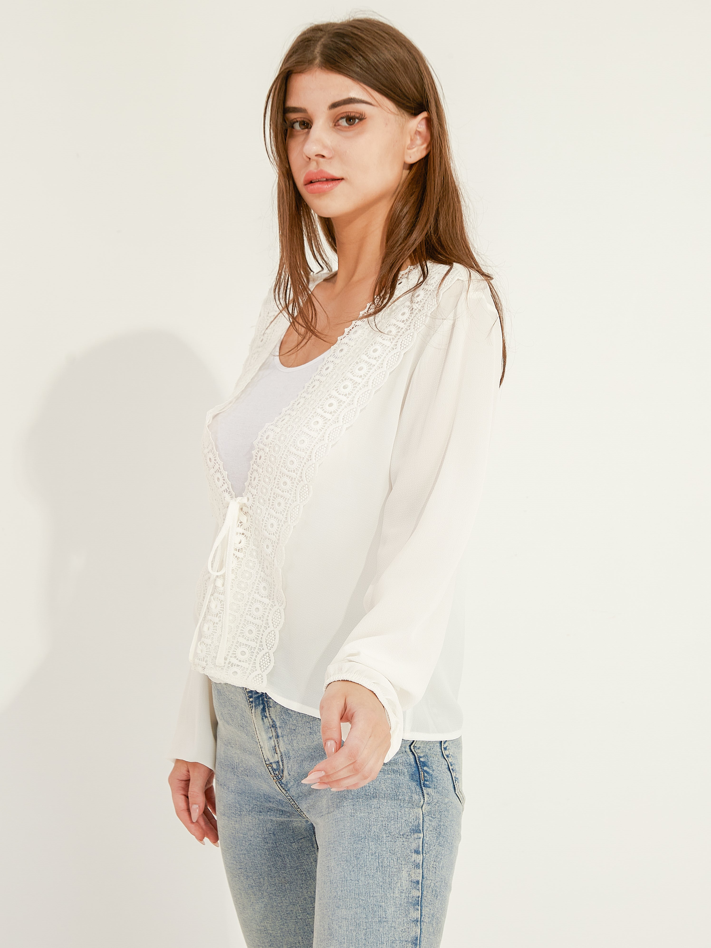 Tie Front Lace Top