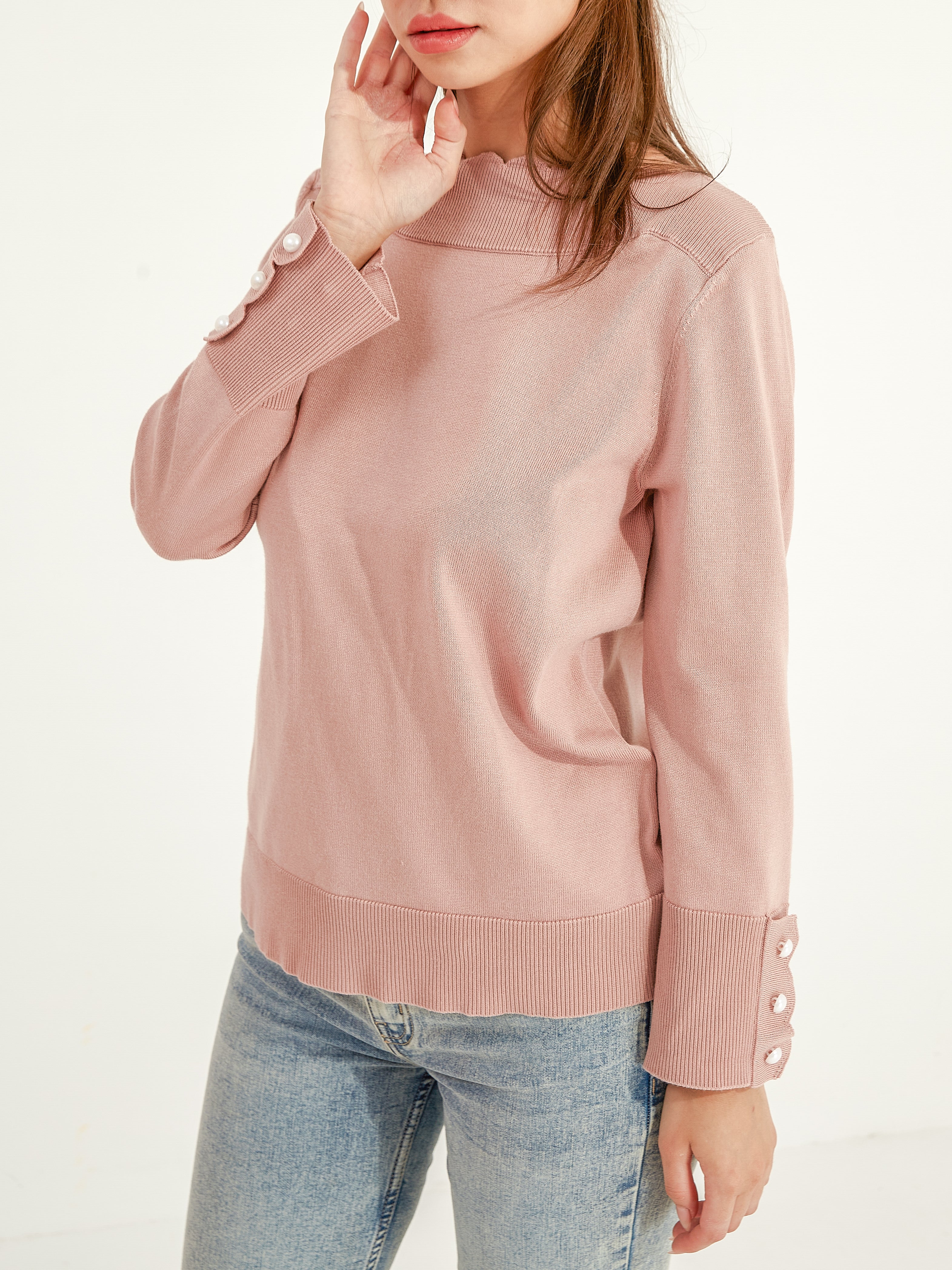 Petal Edge Boat Neck Sweater