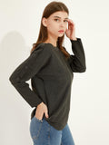 Button Detail Boat Neck Sweater - Shopmossrose