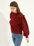 Waythefree Puffed Sleeve Cropped Sweater