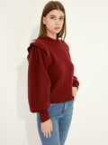 Waythefree Puffed Sleeve Cropped Sweater