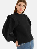 Waythefree Puffed Sleeve Cropped Sweater