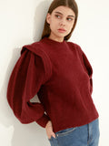 Waythefree Puffed Sleeve Cropped Sweater