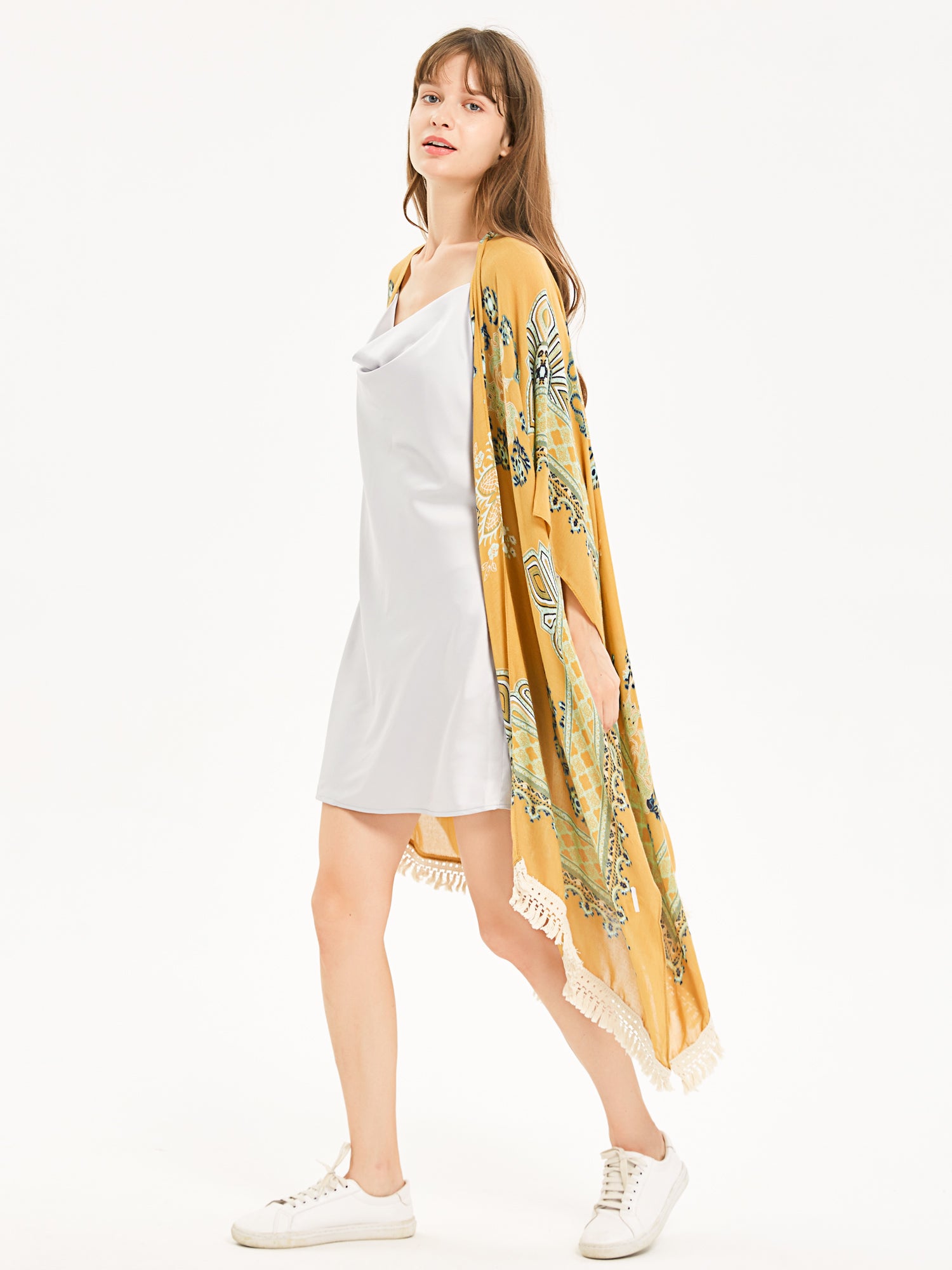 Fringed Kimono Beach Cover Up