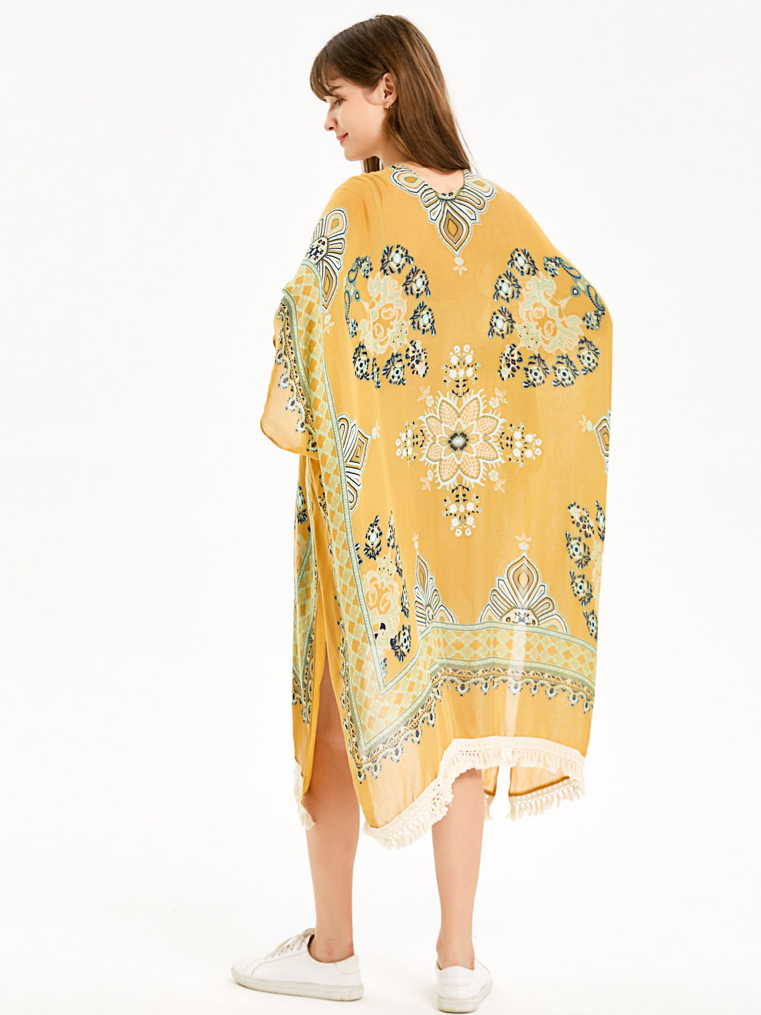 Fringed Kimono Beach Cover Up