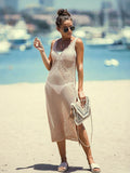 Moss Rose Crochet Cover Up Dress