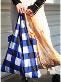 Recycled Bag Blue Plaid