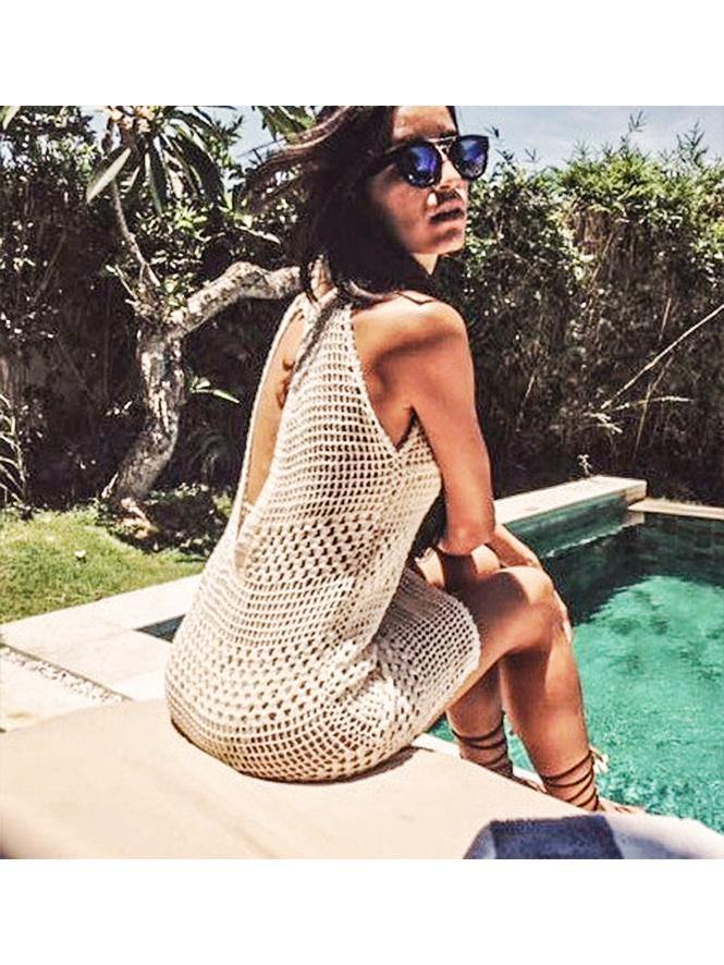 Moss Rose Beach Chic Sweater Cover Up Dress