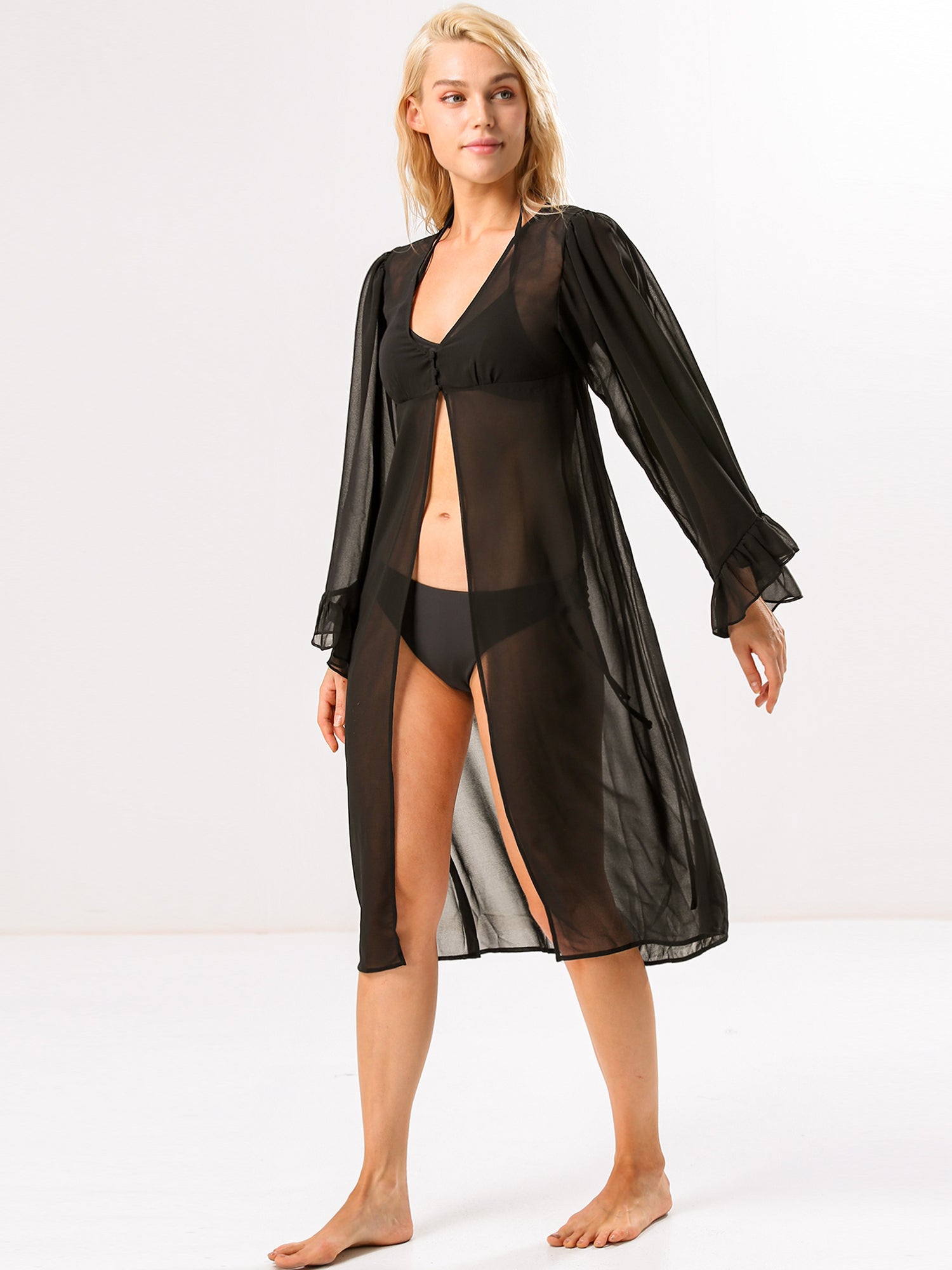 Waythefree Ruffle Kimono Swim Cover Up