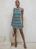 Striped Crochet Swimsuit Cover Up