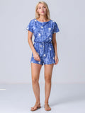 Be Your Star Tie Dye Romper Blue - Shopmossrose