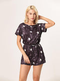 Moss Rose Casual Star Tie Dye Romper