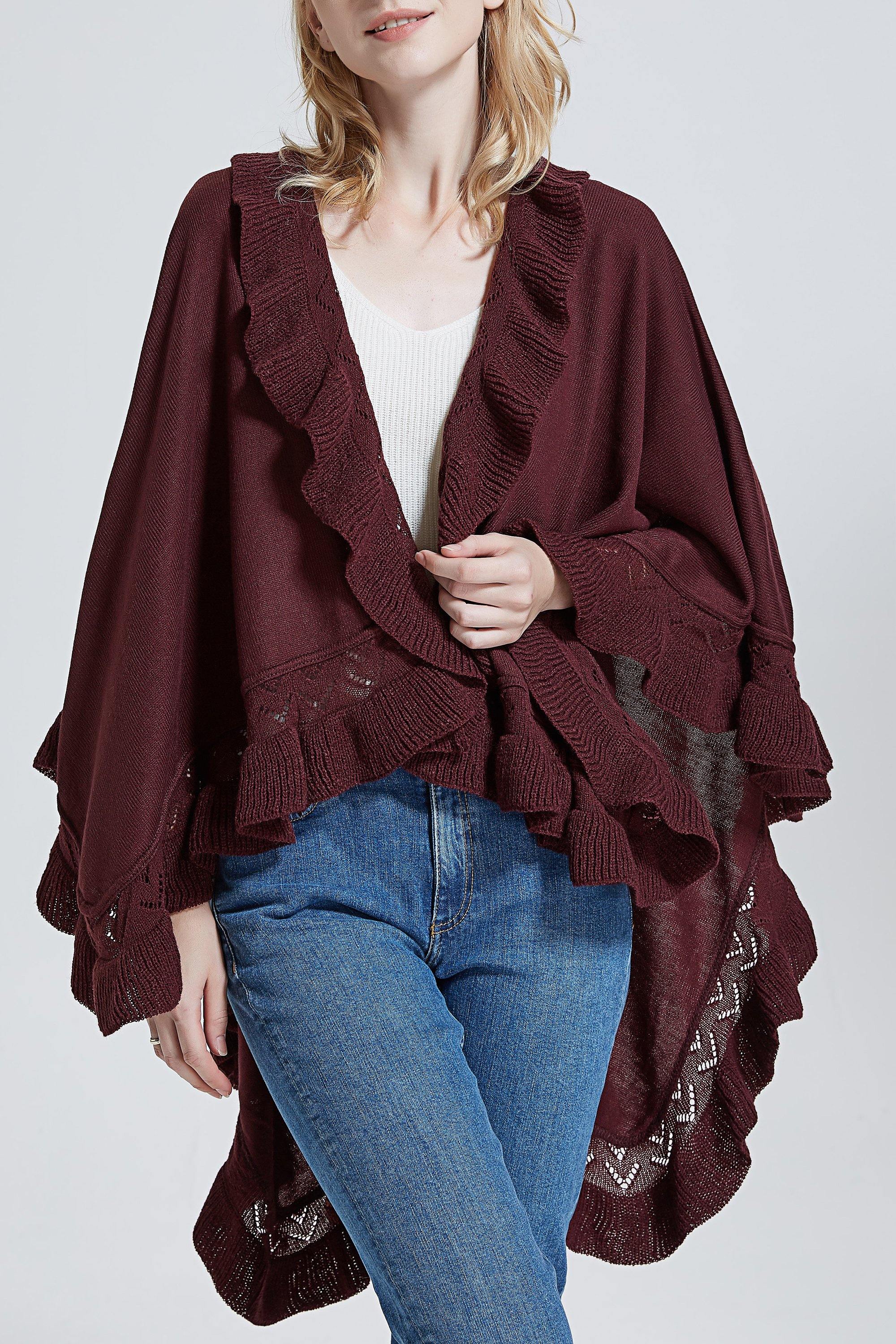 Ruffle Knit Wrap - Shopmossrose