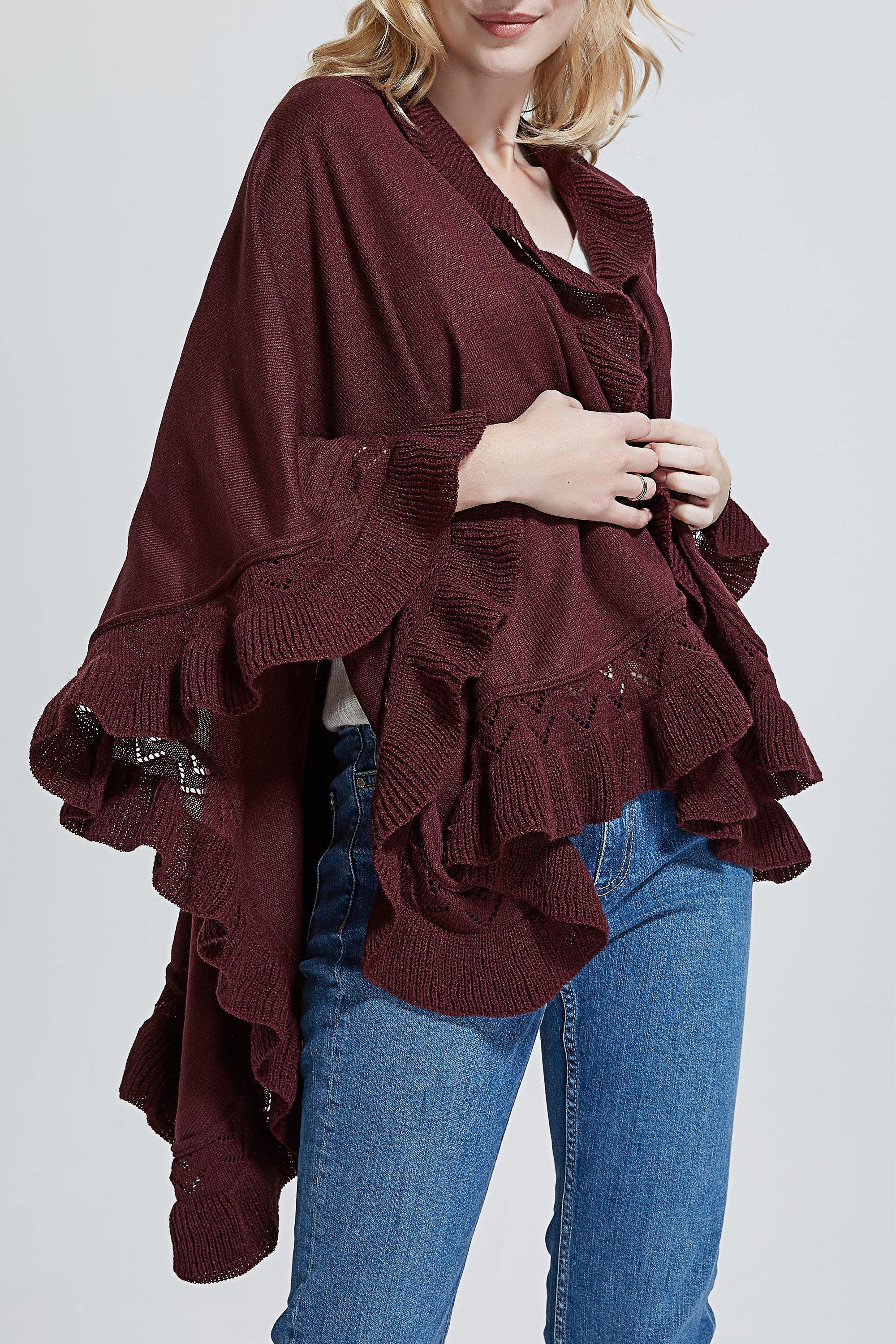 Ruffle Knit Wrap - Shopmossrose