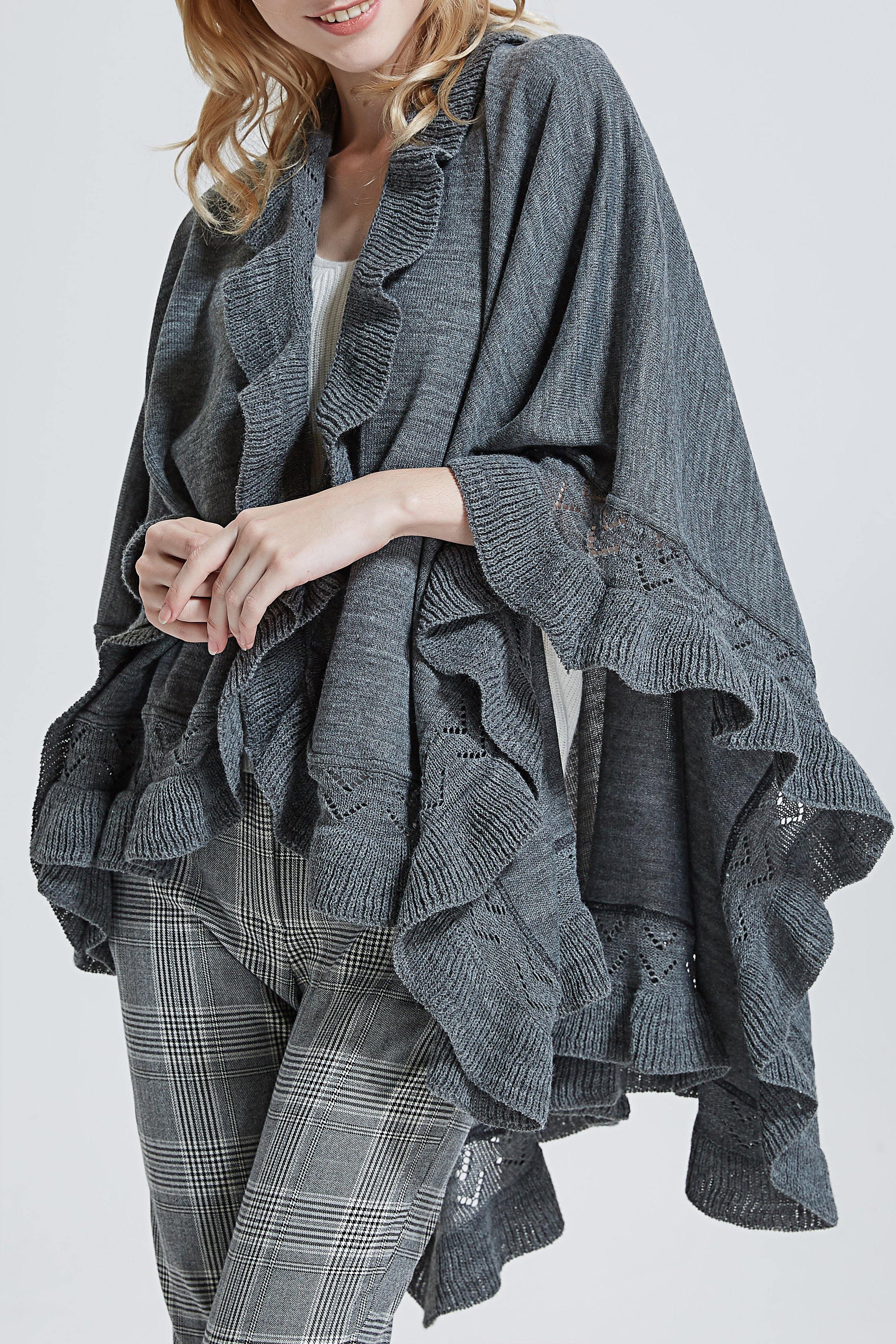 Ruffle Knit Wrap - Shopmossrose