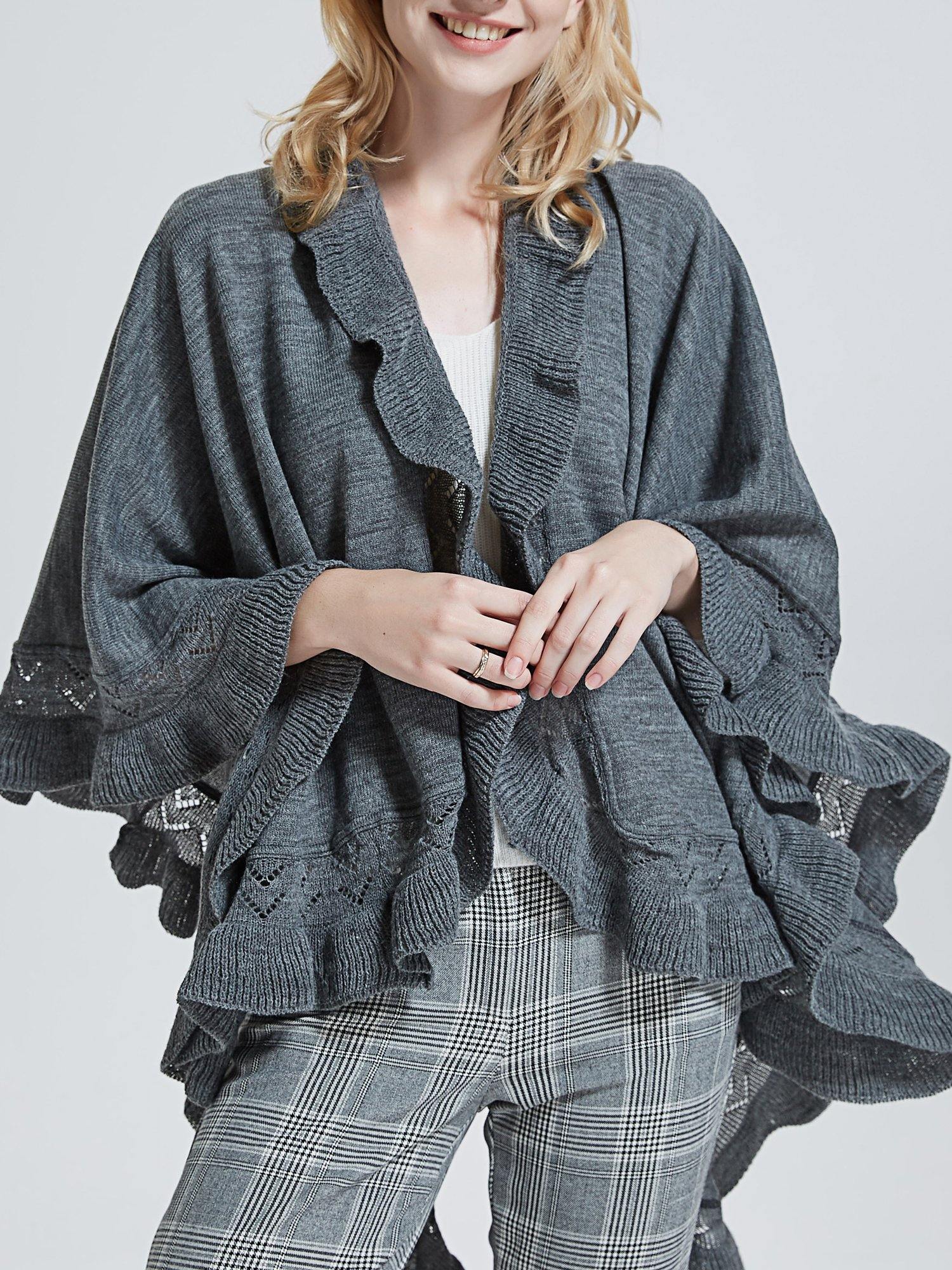 Ruffle Knit Wrap - Shopmossrose