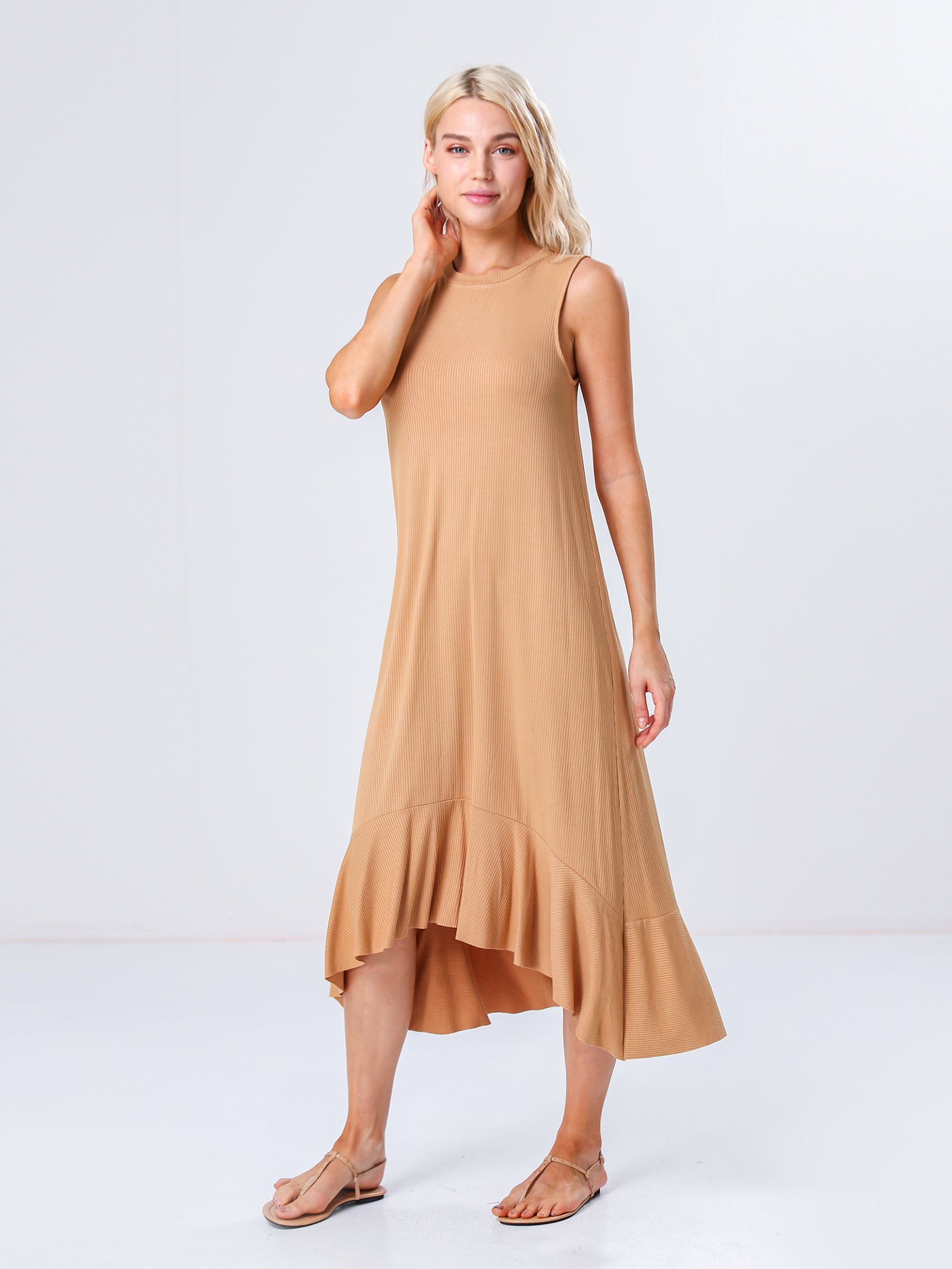 Moss Rose Leisure Ribbed Maxi Dress