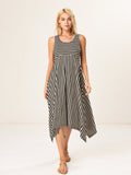 Moss Rose Stripe Midi Dress
