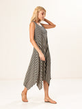 Moss Rose Stripe Midi Dress