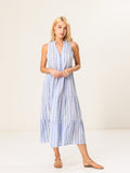 Moss Rose Stripe Button Front Dress