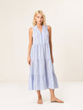 Moss Rose Stripe Button Front Dress