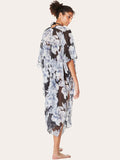 Midnight Gardenia Kimono Beach Cover Up