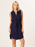 Moss Rose Sleeveless Shirt Dress