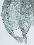 Moss Rose Birdy Sage Print Kimono
