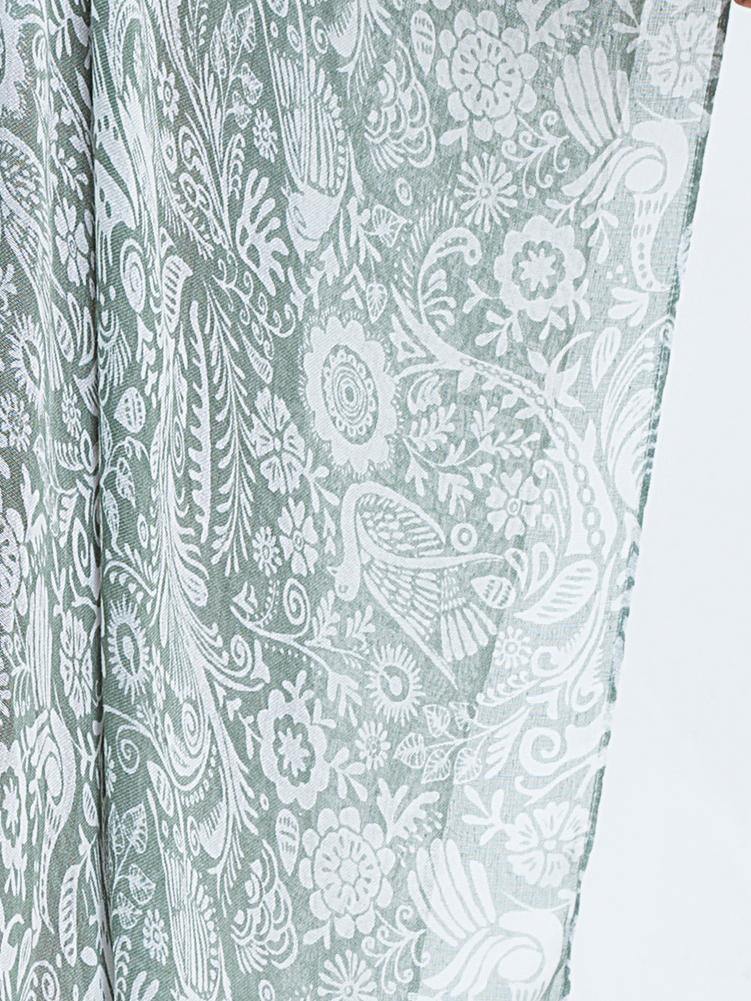 Moss Rose Birdy Sage Print Kimono