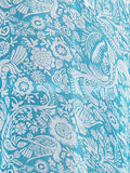 Moss Rose Birdy Aqua Print Kimono