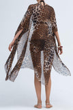 Moss Rose Leopard Print Kimono