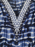 Moss Rose Blue Tie Dye Kaftan