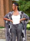Moss Rose Ink Pattern Kimono