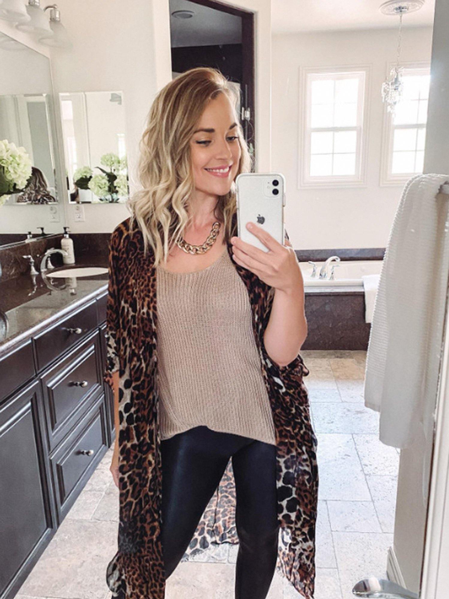 Moss Rose Leopard Print Kimono